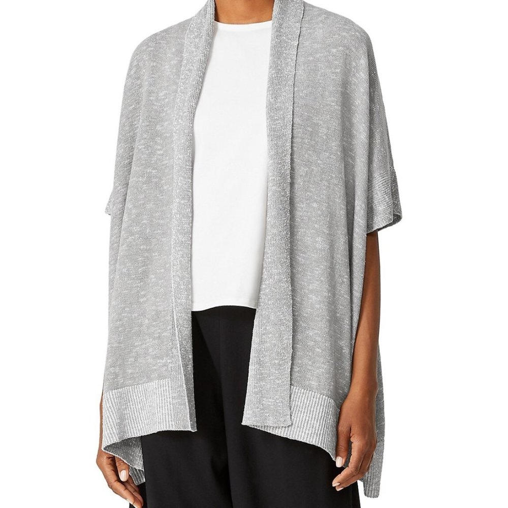 Eileen Fisher Boxy Linen-Cotton Cardigan